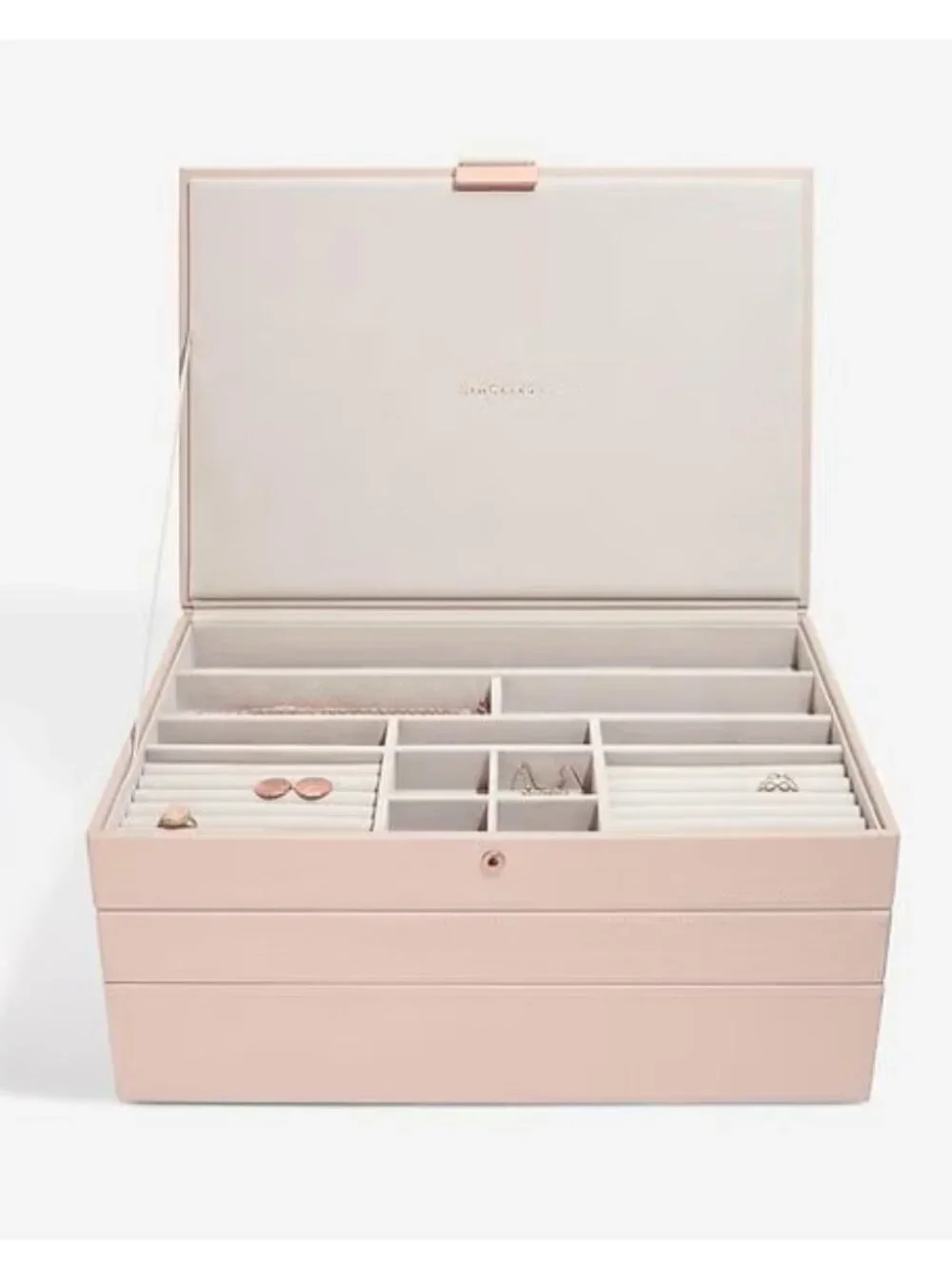 NWT Stackers Supersize Jewelry Box - Blush Set of 3